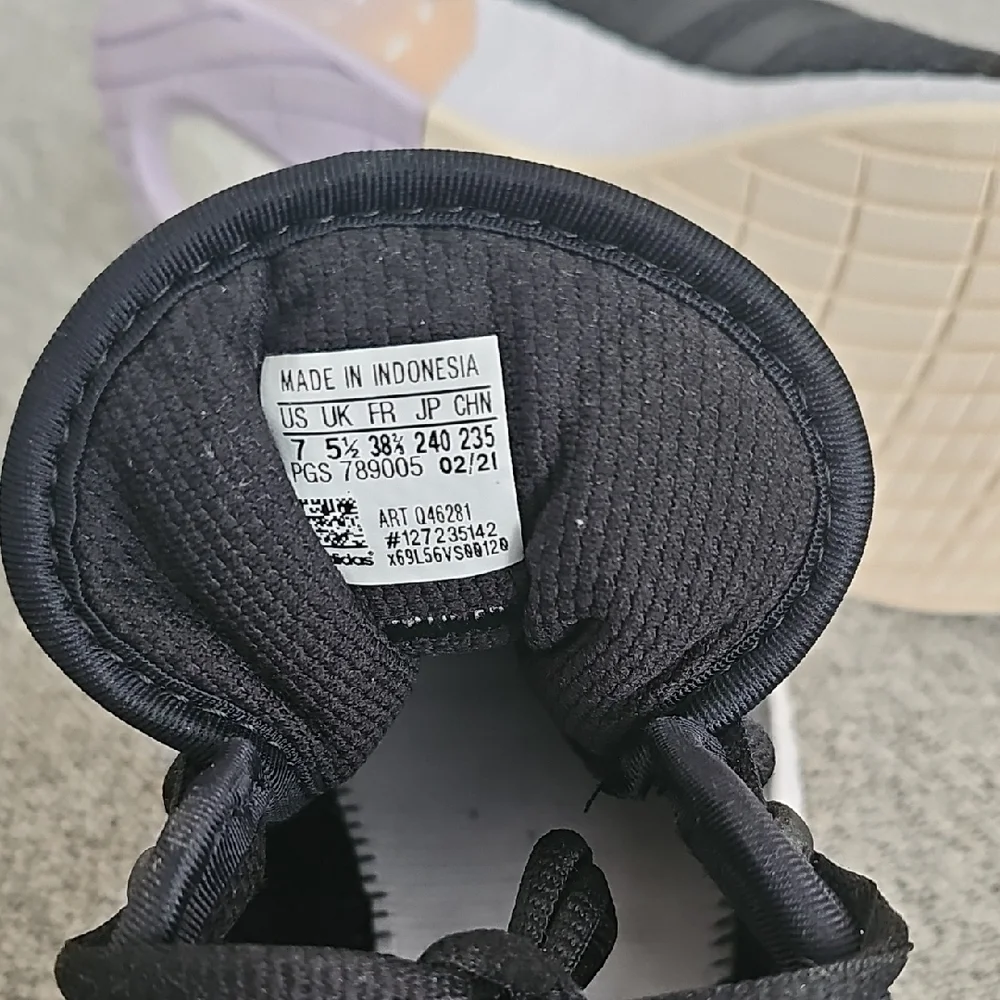 adidas Black Knit Athletic Sneakers with White Sole